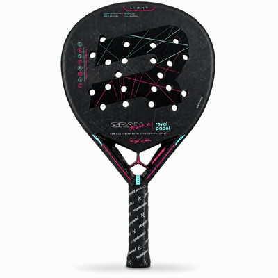 Pala de pádel Royal Padel Gran Torino Fiber Light, liviana con balance medio/alto en fibra y carbono