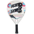 Pala de pádel Royal Padel Europa Lite 2025 blanca con diseño floral, vista frontal
