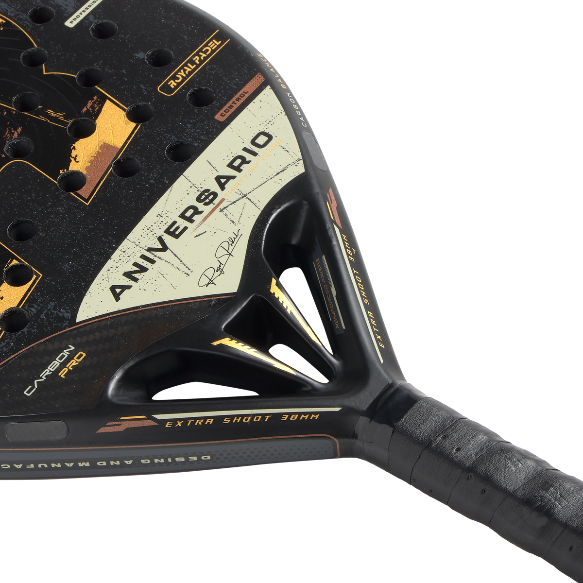 Royal Padel 36 Aniversario Poly 2026 - detalle del marco de carbono